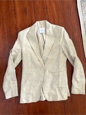 Mango Cream Women's Linen Blazer